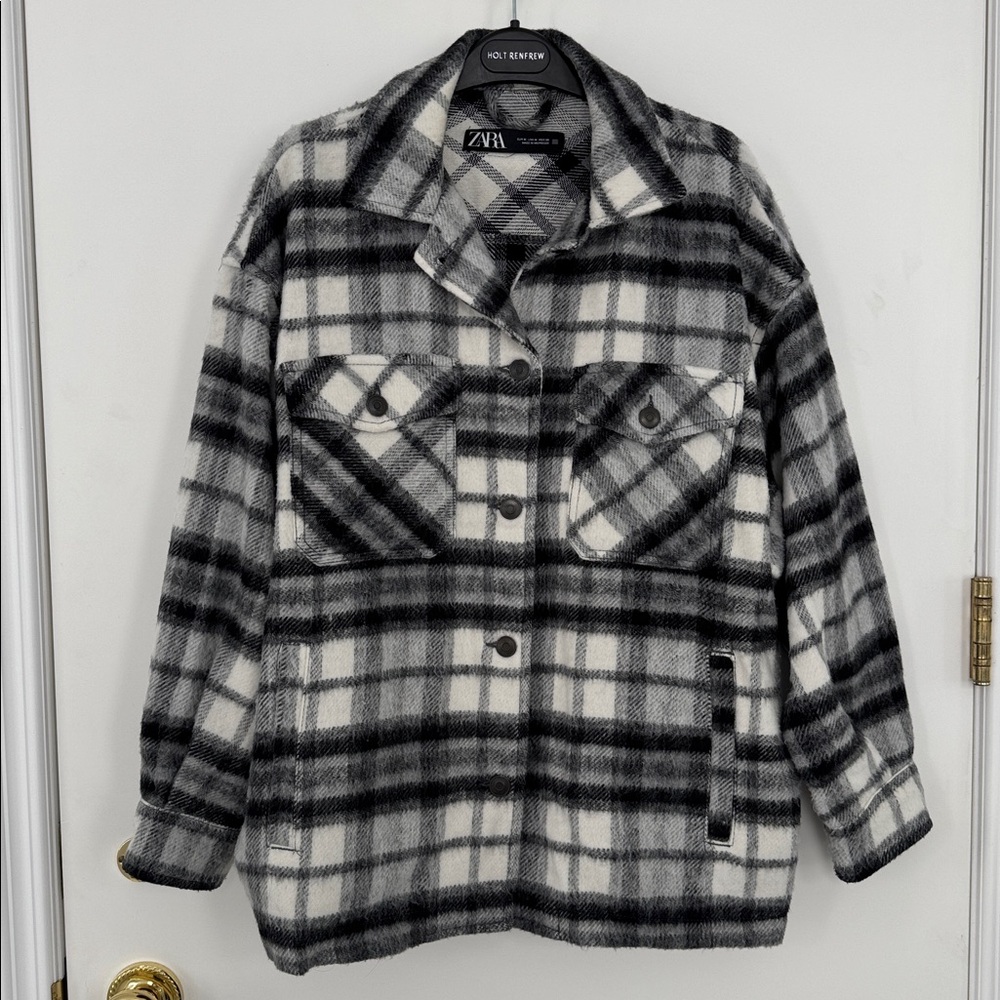 Zara Oversized Checkered Shirt Shacket